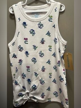 Thereabouts Size XL (16) Floral Ribbed Tank Top NWT